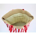 9216- RED AND WHITE STRIPE CANVAS TOTE